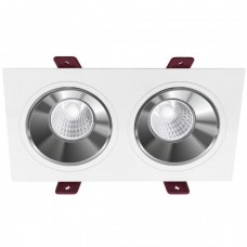 Σποτ Διπλό Χωνευτό Κινητό με ντουί GU10 Πλαστικό Λευκό 6534